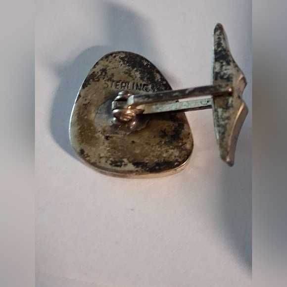 Vintage Sterling Silver Skier Cuff Links - Picture 7 of 8